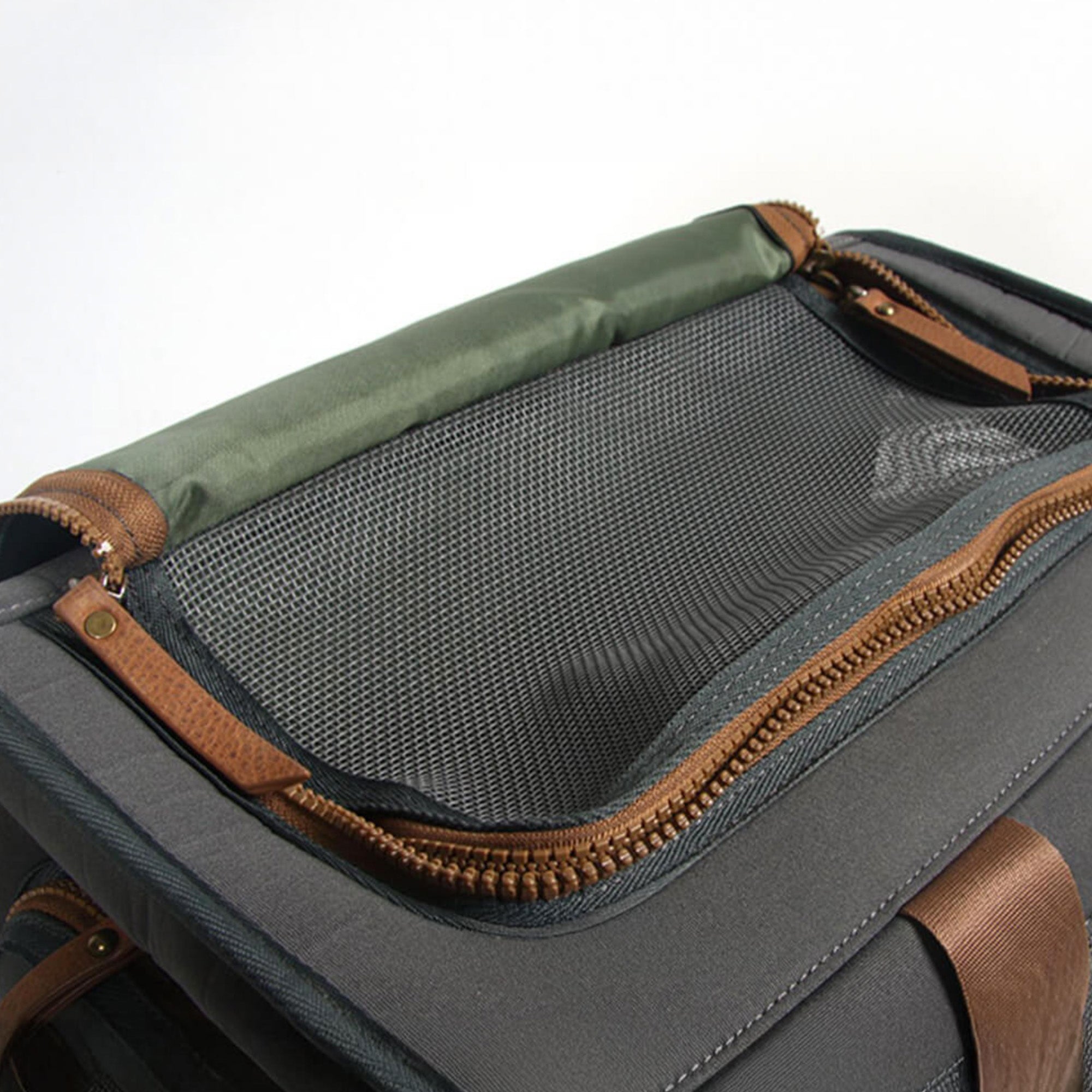 Wasserdichter, atmungsaktiver Canvas-Haustier-Rucksack, zweifarbig, Outdoor, mit Reißverschluss.