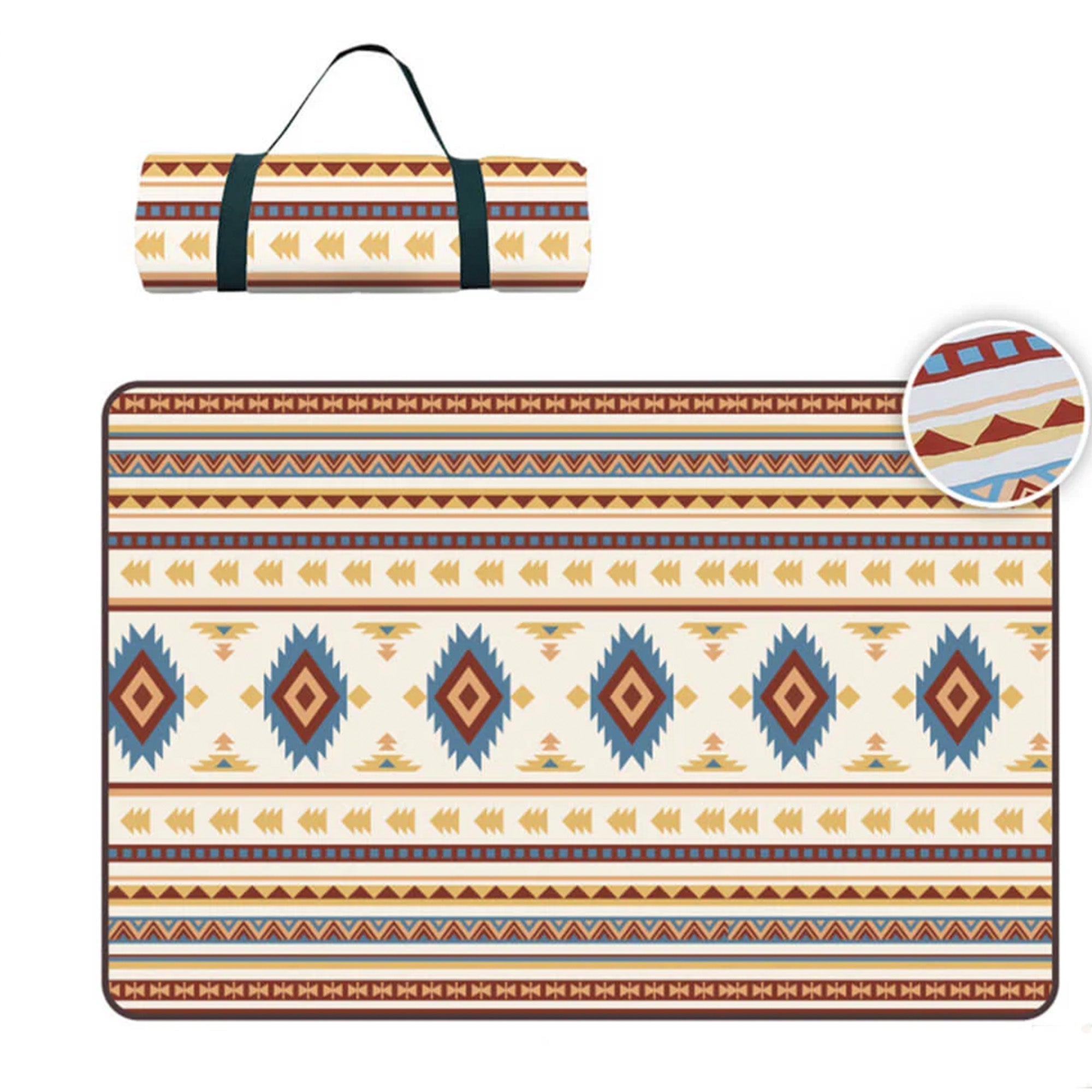 Marokkanische Outdoor-Picknickdecke, wasserdicht, faltbar, geometrisches Muster, tragbar.