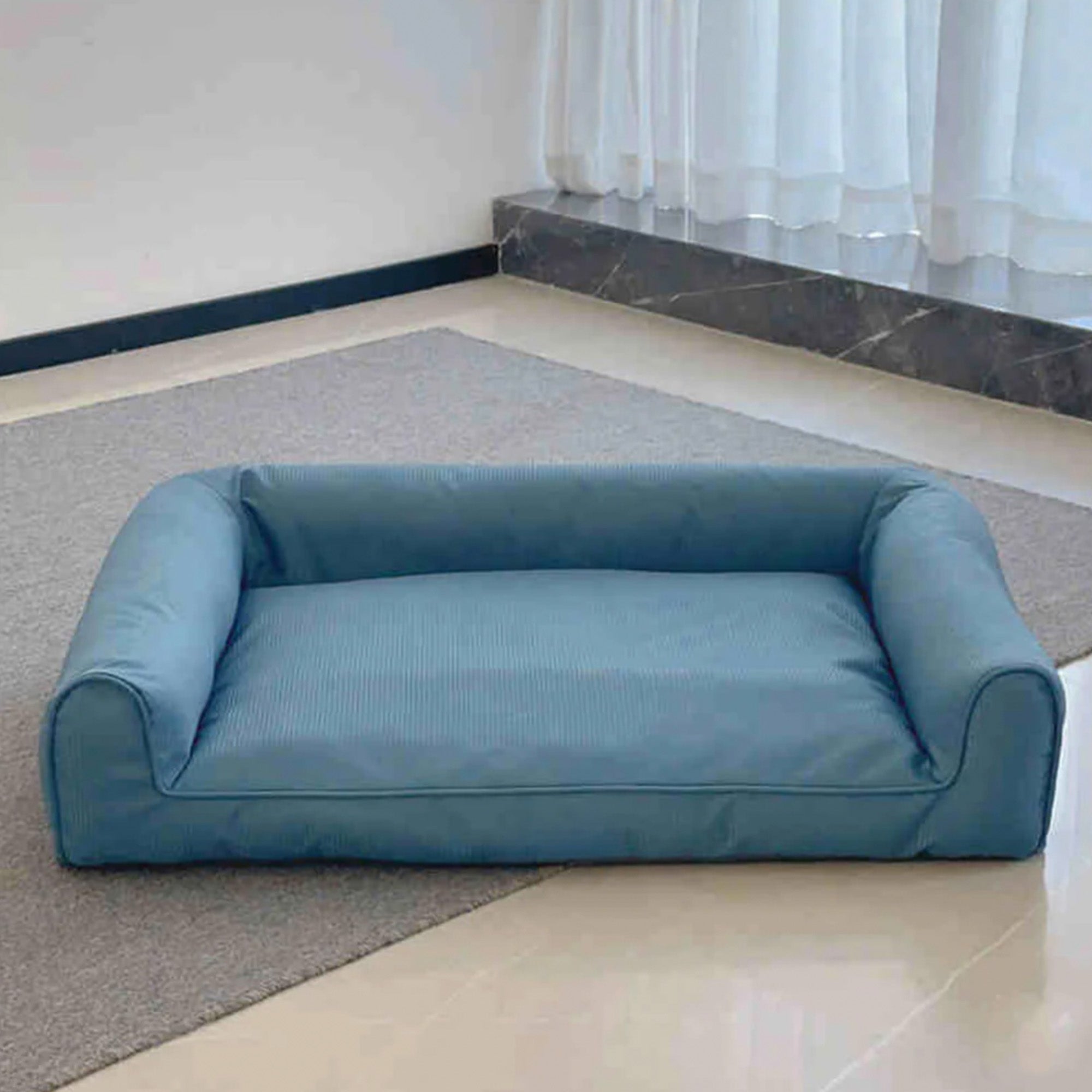 Wasserfestes orthopädisches Hundesofa aus Oxford-Stoff, abnehmbar, rutschfest, blau.