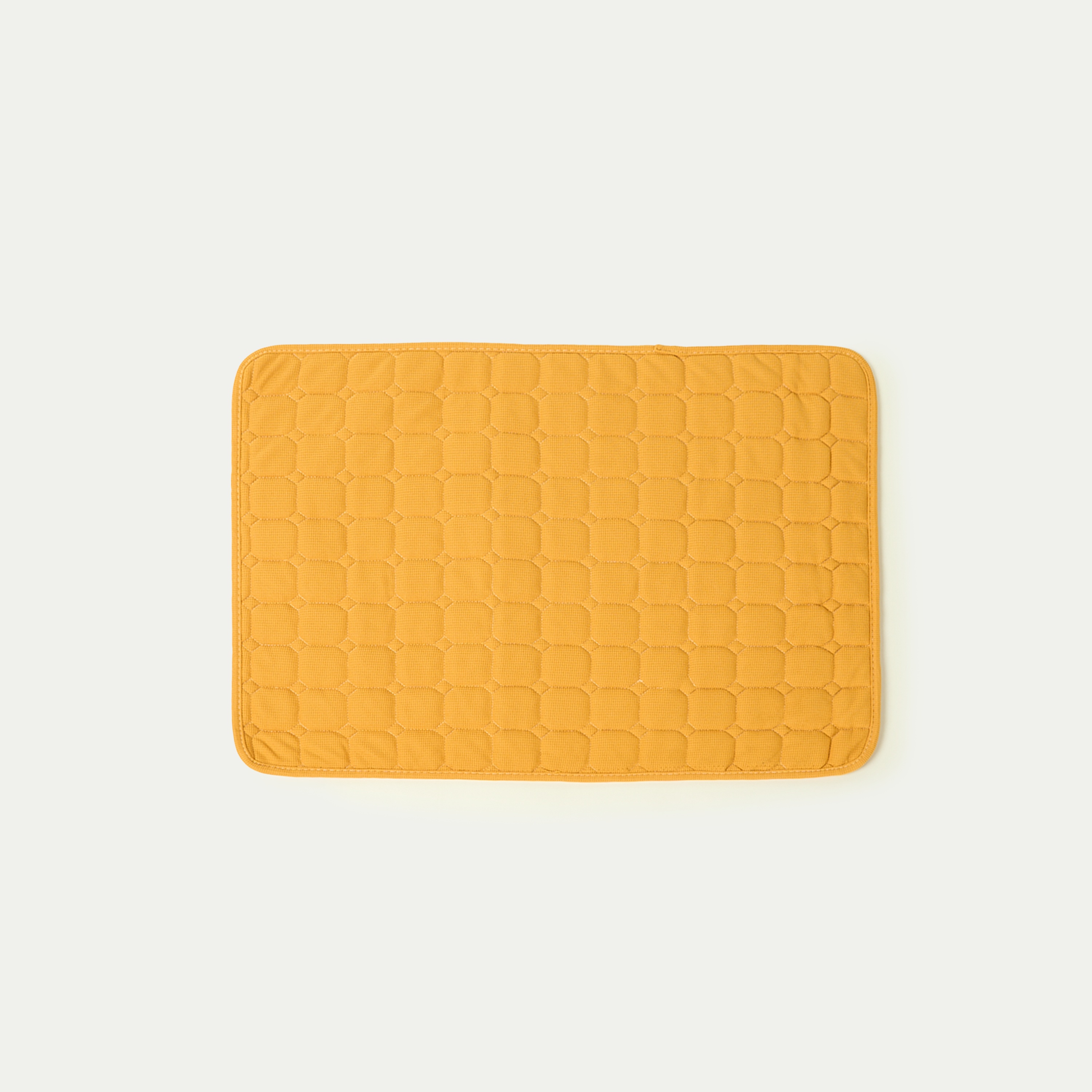 Gelbe Waffelstruktur-Absorptionsmatte für Haustiere, waschbar, rutschfest, rechteckig.