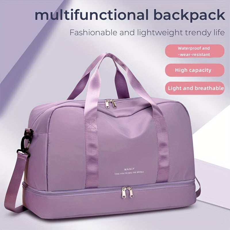 Lila multifunktionaler Rucksack, wasserdicht, leicht, hohe Kapazität, modisch, ideal für Reisen und Alltag, atmungsaktiv.