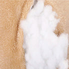 Kuscheliges, abnehmbares Katzenbett in Bärenform, beige, weiches Plüschmaterial.