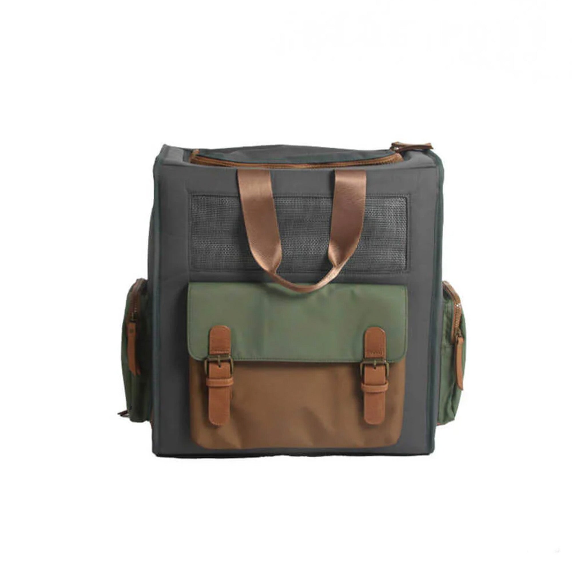 Zweifarbiger, atmungsaktiver, wasserdichter Canvas-Haustier-Rucksack für Outdoor-Aktivitäten.