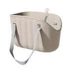Leichte wasserdichte EVA Outdoor-Tiertragetasche, beige, große Kapazität, verstellbarer Gurt.