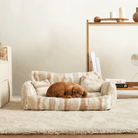 Fluffy Hundebett Sofa, beige, extra groß, gemütlich, Haustierbett für Hunde, Wohnzimmer.