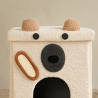 Kuscheliges Hundebett in Bärenform, beige, aus weichem Stoff, ideal für Haustiere.