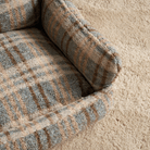 Plaid Hundebett aus weichem Fleece, beige und blau, gemütlich, luxuriös, für Haustiere.