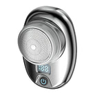 Elektrischer Fusselrasierer, silber, LED-Anzeige, tragbar, für Kleidung und Textilien.