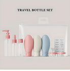 Reiseset Flaschen, transparent, Silikon, 3 Farben, mit Etiketten, ideal für Shampoo und Lotion.