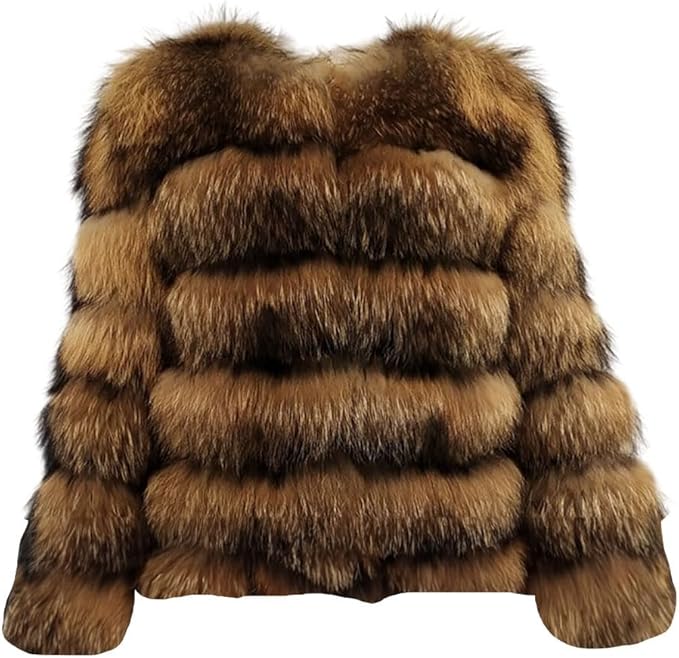 Luxuriöse braune Kunstpelzjacke für Damen, stilvoll und warm. Perfekt für Wintermode, elegant und vielseitig kombinierbar.