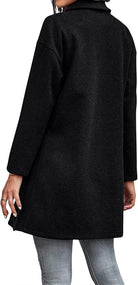 Damen Wintermantel schwarz, lang, Wollmischung, modisch, warm, elegant, Herbstmode.