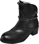 Schwarzer Lederstiefel mit Blockabsatz, modisch und robust, ideal für Herbst- und Wintermode. Perfekt für Damen, die stilvolle Schuhe suchen.
