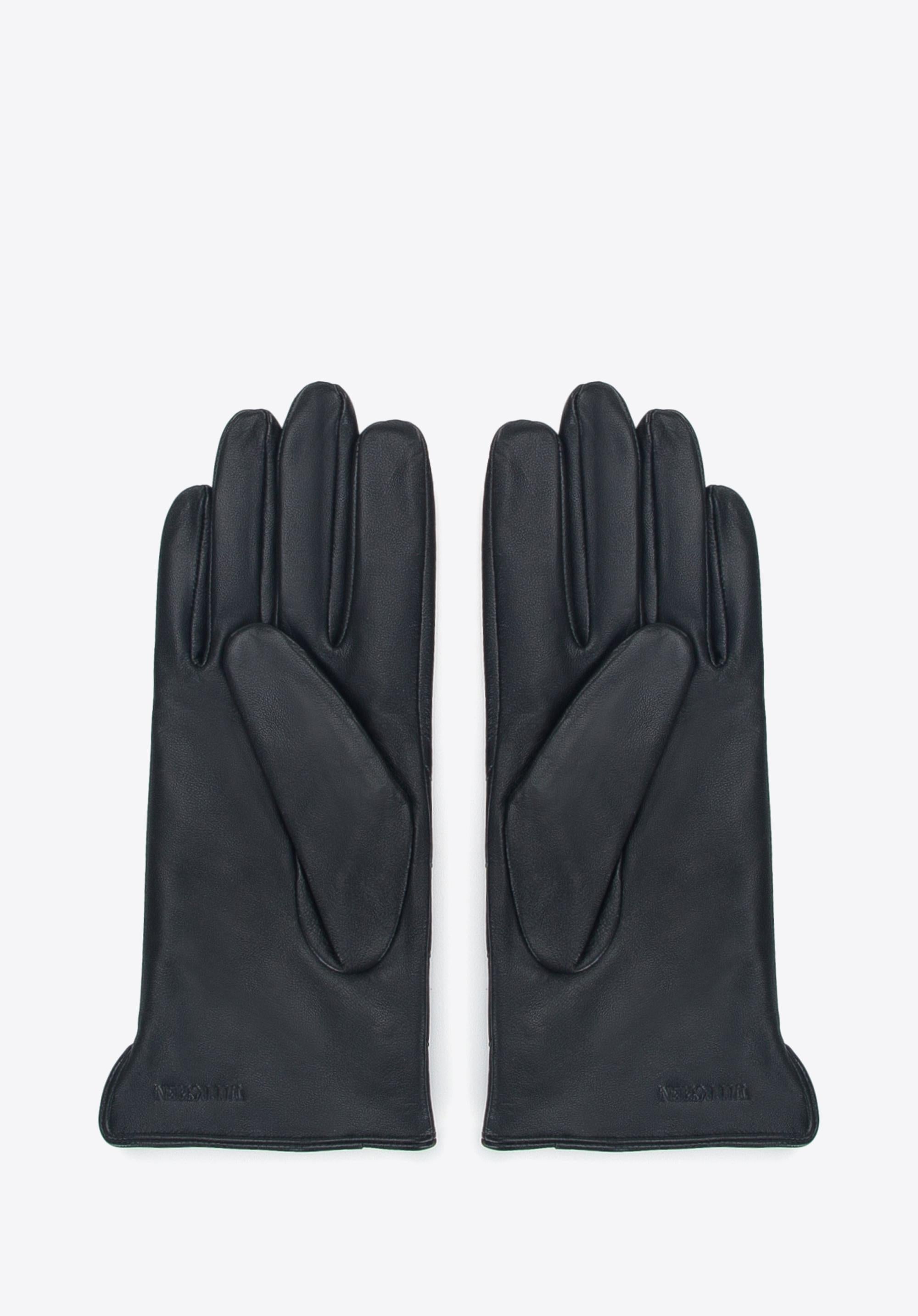 Schwarze Lederhandschuhe für Herren, elegant und stilvoll, ideal für Wintermode. Hochwertiges Material, perfekte Passform, zeitloses Design.