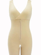 Nahtloser, hautfarbener Shapewear-Body mit Reißverschluss, ideal für figurformende Unterwäsche. Perfekt für glatte Silhouetten und Komfort.