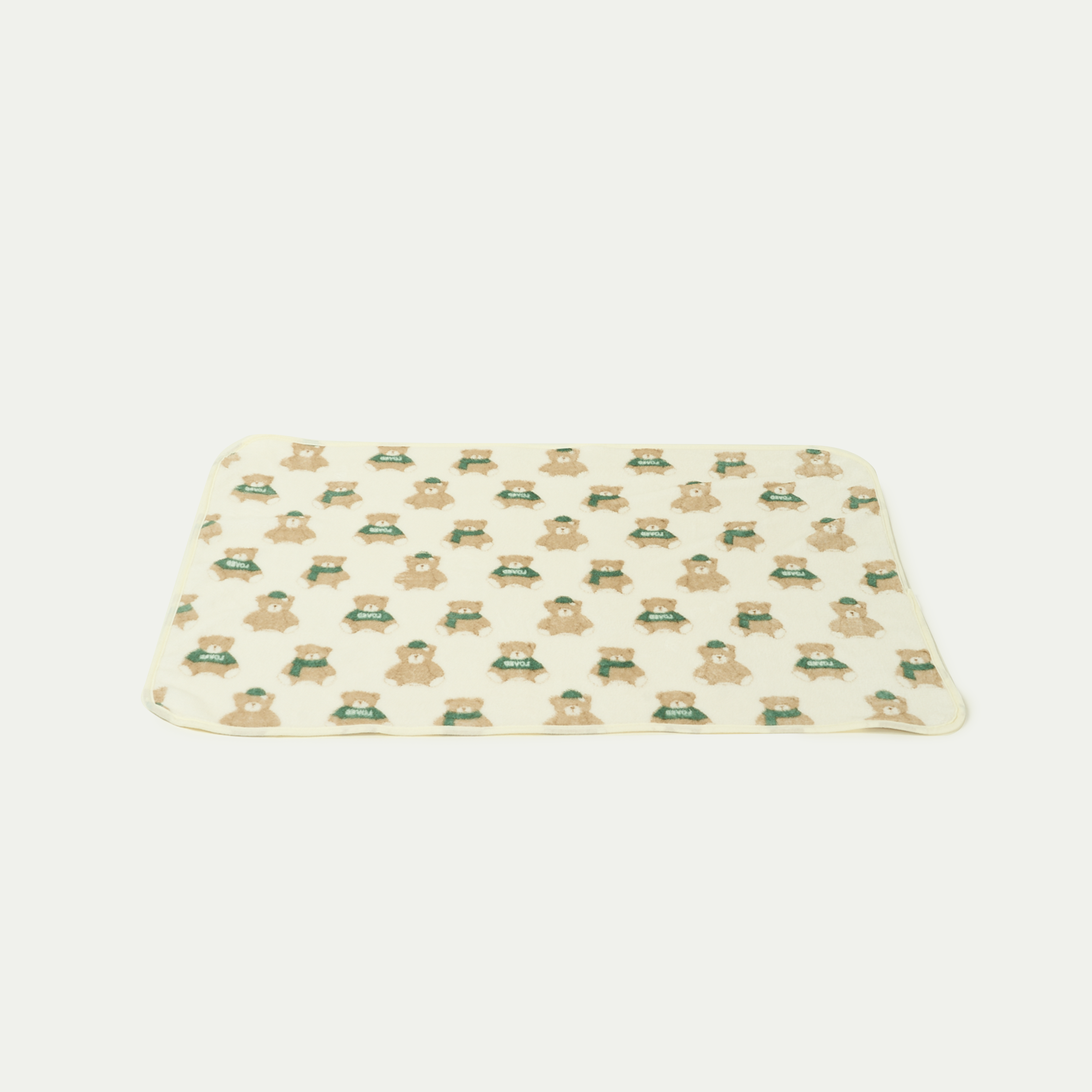 Kuschelige Haustierdecke mit Bärenmuster, beige, weich, ideal für Hunde und Katzen.