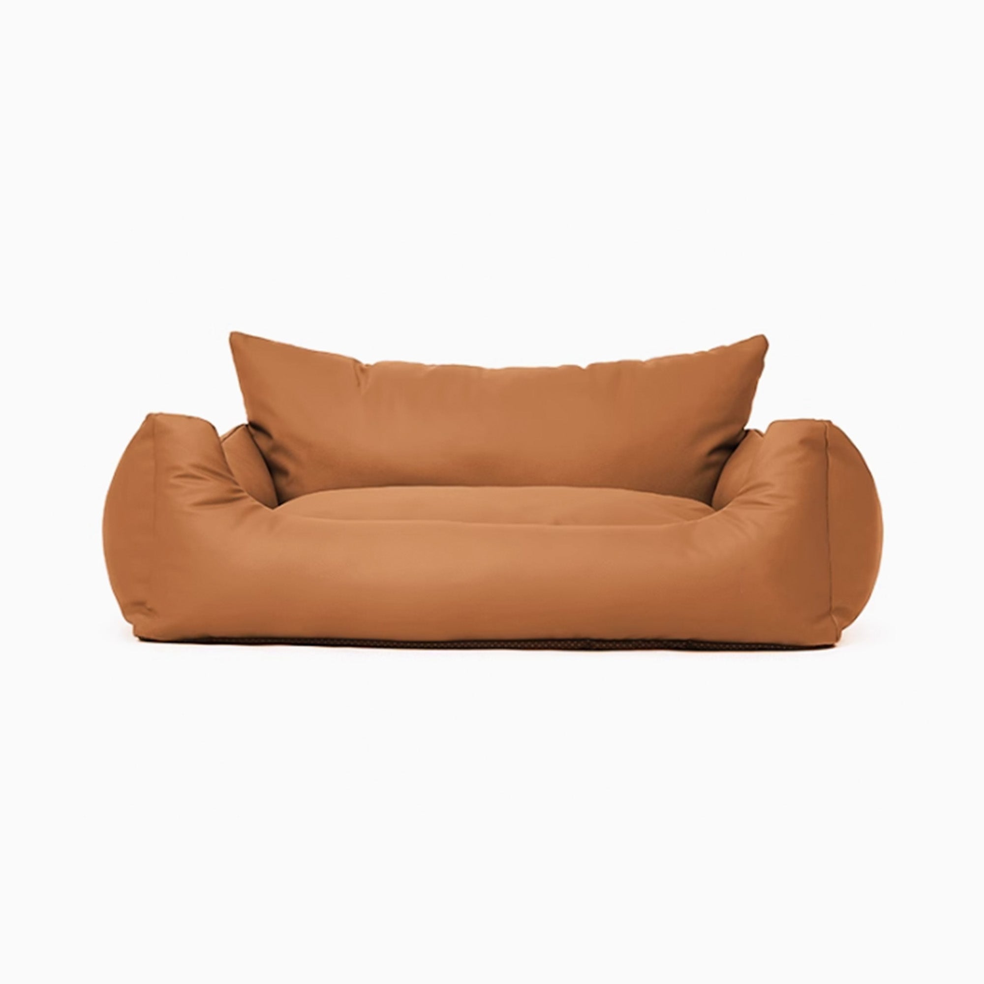 Luxus wasserdichtes orthopädisches Haustiersofa, braun, waschbar, für Hunde und Katzen.