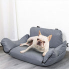 Multifunktionale tragbare Hundetransporttasche, graues Autositztierbett, bequem, sicher.