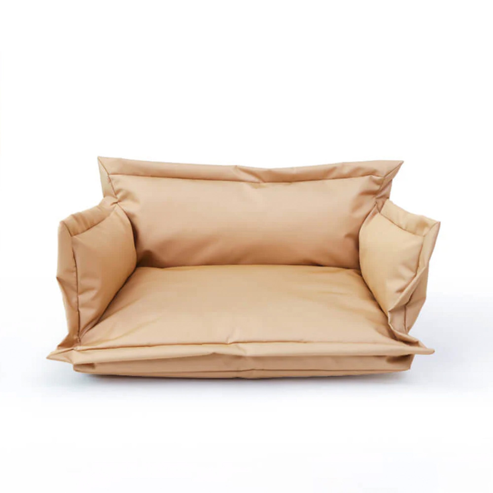Wasserfester, kratzfester, antibakterieller Hundesofa aus PET-Material, beige.