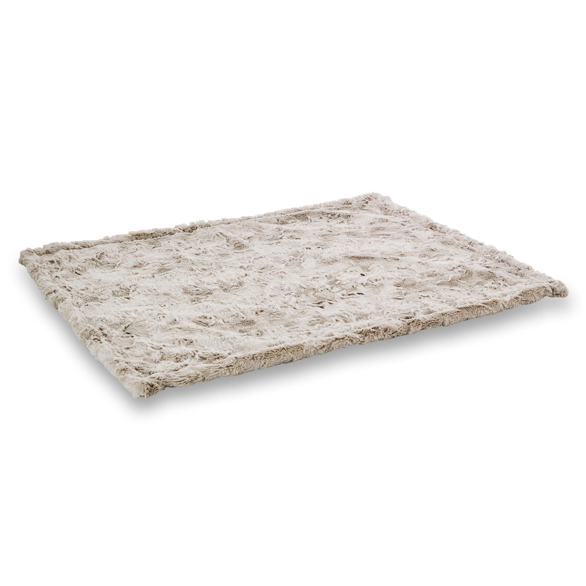 Beige Kunstfell-Teppich, rechteckig, flauschig, Wohnzimmer-Dekoration, modern, gemütlich.