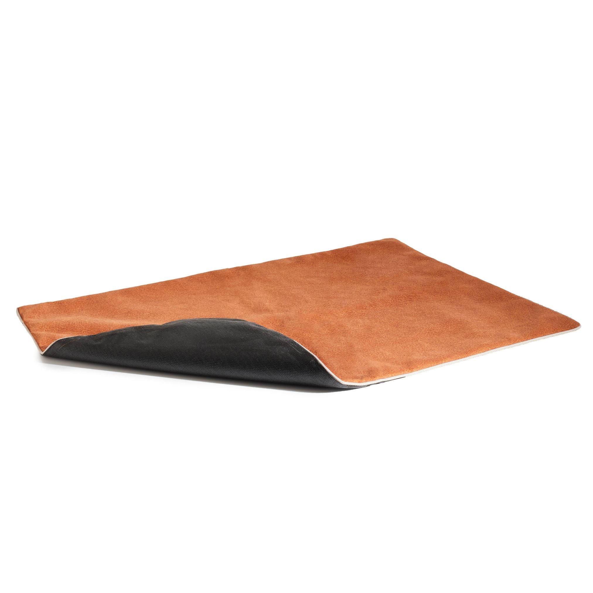 Braune Leder-Schreibtischunterlage, rechteckig, rutschfest, für Büro und Homeoffice.