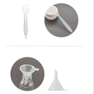 Transparenter Kunststofftrichter und Spatel für Kosmetik, DIY, Laborbedarf.
