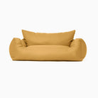 Wasserdichtes orthopädisches Haustiersofa, gelb, luxuriös, waschbar, für Hunde und Katzen.