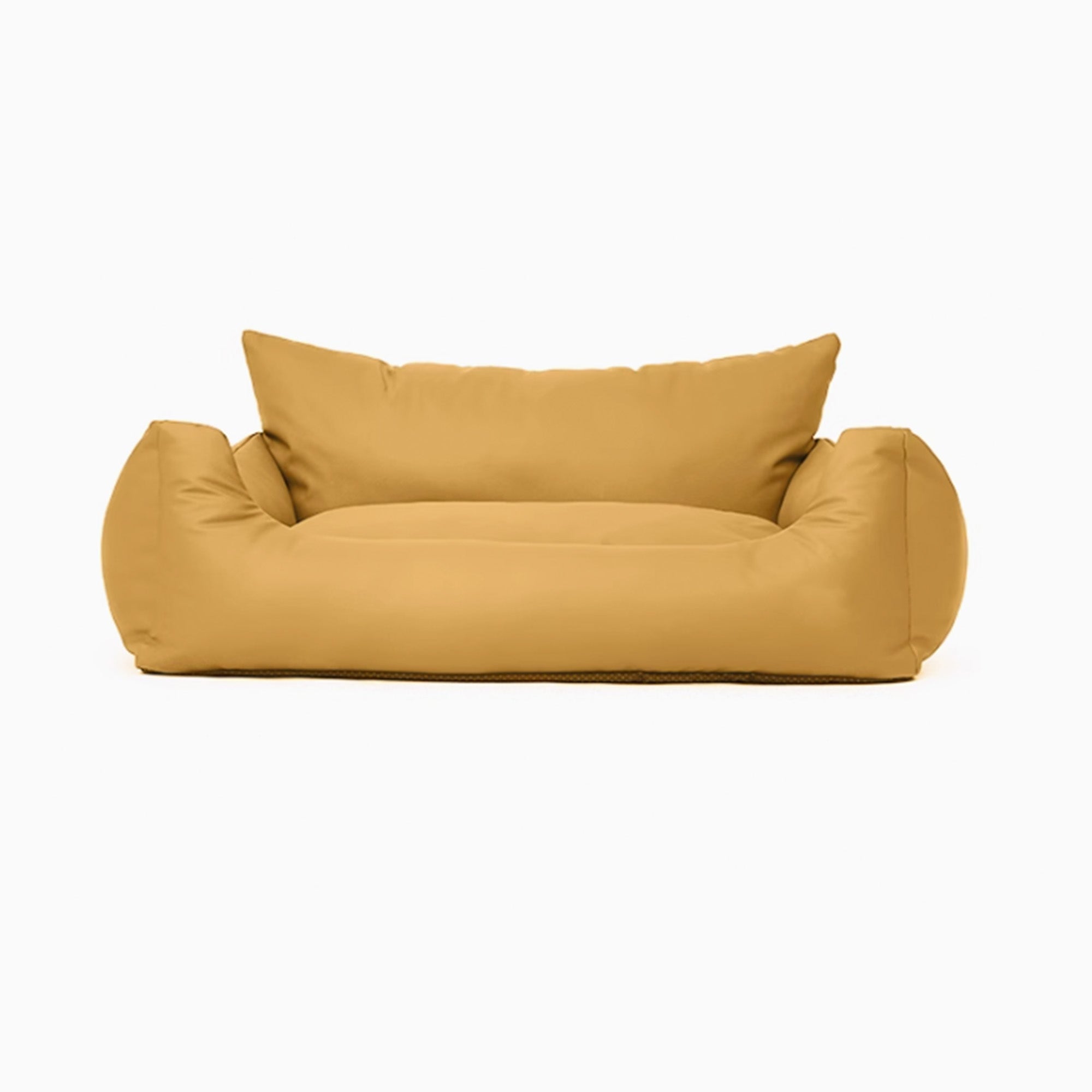 Wasserdichtes orthopädisches Haustiersofa, gelb, luxuriös, waschbar, für Hunde und Katzen.