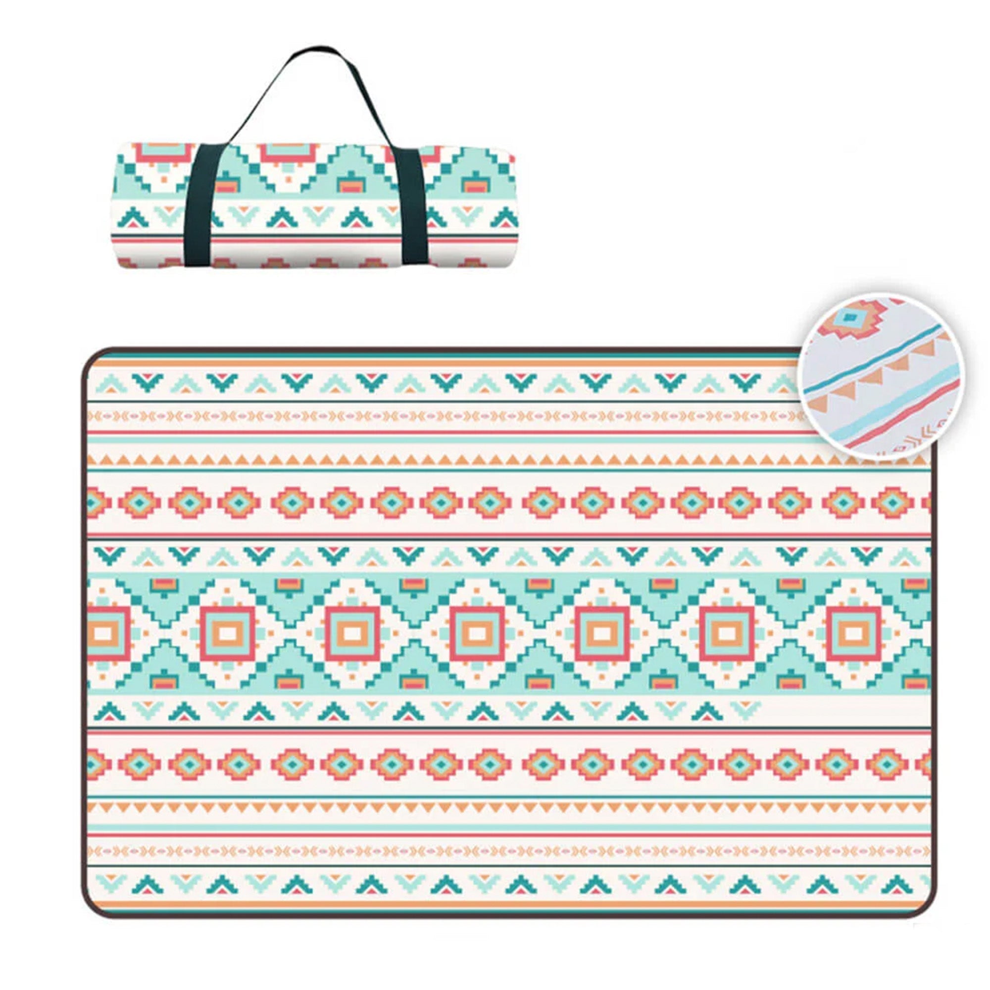 Marokkanische Outdoor-Picknickdecke, wasserdicht, faltbar, geometrisches Muster, tragbar.