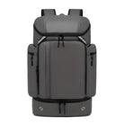Grauer Rucksack, wasserdicht, mit mehreren Taschen, ideal für Reisen und Outdoor-Aktivitäten.