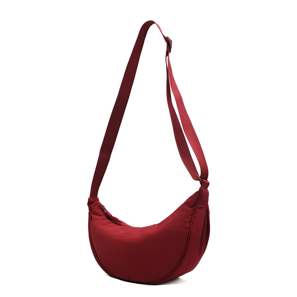 Rote Umhängetasche aus Stoff, modisch und praktisch, ideal für den täglichen Gebrauch.