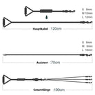 Hochwertiges Fitnessseil, 190 cm Gesamtlänge, mit Hauptkabel (120 cm) und Assistent (70 cm). Ideal für Krafttraining und Widerstandsübungen.