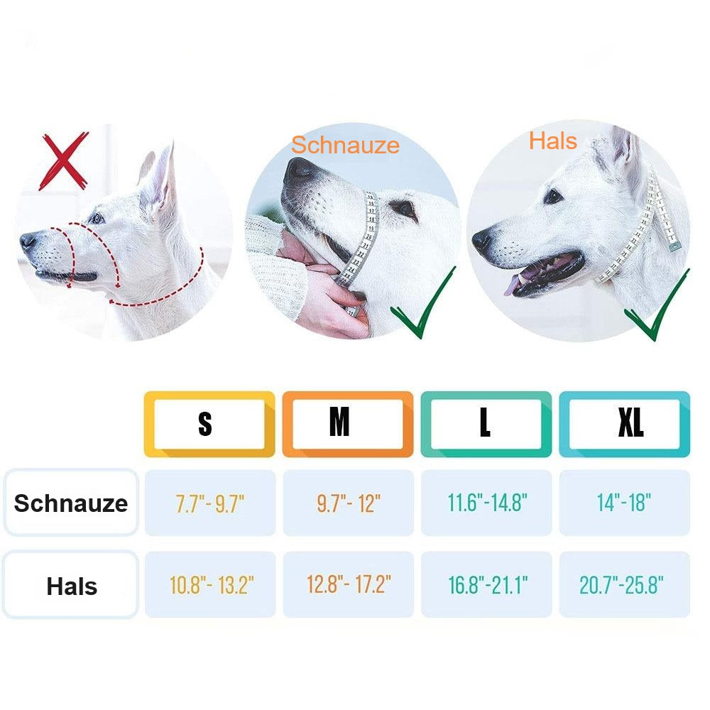 Hunde-Maulkorb für große Rassen, verstellbar, bequem, sicher, ideal für Training und Spaziergänge. Größen S-XL, einfache Anpassung.