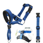 Blauer Hundemaulkorb mit verstellbaren Riemen und Sicherheitsverschluss, ideal für Training und Kontrolle. Hochwertiges Nylonmaterial.