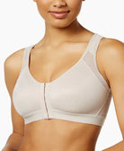 Damen-BH in Beige, nahtlos, Vorderverschluss, bequem, stützend, ideal für Alltag und Sport.