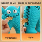 Blaues Hundespielzeug mit Monsterdesign, ideal für Zahnpflege und Kauspaß. Perfekt für Hunde, langlebig und zahnfreundlich.