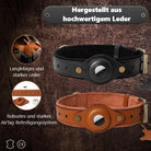 Hochwertiges Hundehalsband aus Leder mit AirTag-Halterung, langlebig und robust, ideal für Haustierortung und Sicherheit.