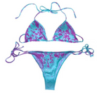 Damen Bikini Set, türkis-lila, Triangel, Bademode, Sommer, Strand, modisch, Zweiteiler.