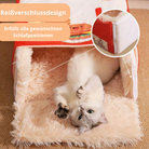 Beheiztes Katzenbett mit Reißverschlussdesign, ideal für alle Schlafpositionen. Komfortable, warme Schlafhöhle für Katzen. Perfekt für kalte Tage.