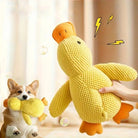 Gelbes Plüsch-Entenspielzeug für Hunde, ideal für interaktives Spielen. Weiches Material, langlebig, perfekt für Haustiere. Hundespielzeug Ente.