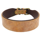 Braunes Lederhalsband für Hunde, verstellbar, robust, mit Metallschnalle, hochwertig.