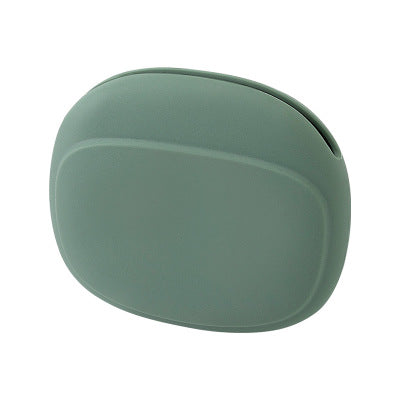 Grüne Silikon-Seifenschale, oval, rutschfest, Badezimmerzubehör, modern.