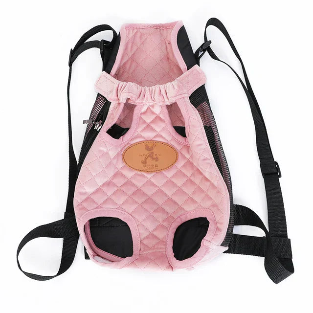 Rosa Hundetragetasche, atmungsaktiv, Mesh-Design, Outdoor-Reise, verstellbare Gurte.