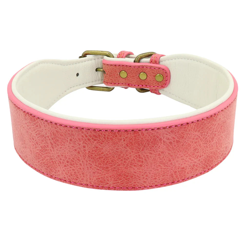 Rosa Lederhalsband, verstellbar, mit Metallschnalle, für Hunde, strapazierfähig und stilvoll.