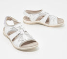 Weiße Damensandalen mit Klettverschluss, ideal für Sommer und Outdoor-Aktivitäten. Bequeme Passform, rutschfeste Sohle, modisches Design.