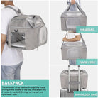 Grauer multifunktionaler Haustierträger, Rucksack, Handtasche, Schultertasche, Reisegepäck.