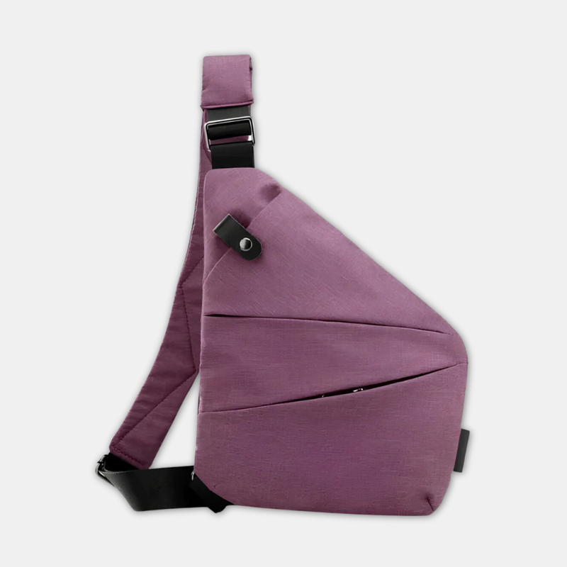 Magenta Umhängetasche, modernes Design, verstellbarer Gurt, ideal für Alltag und Reisen.