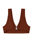 Brauner Bikini-Top Damen, Matona, nachhaltige Mode, Rückansicht, SS24 Kollektion.