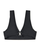 Schwarzes Bikini-Top Damen, Vintage-Stil, Rückansicht, Matona, nachhaltige Bademode.
