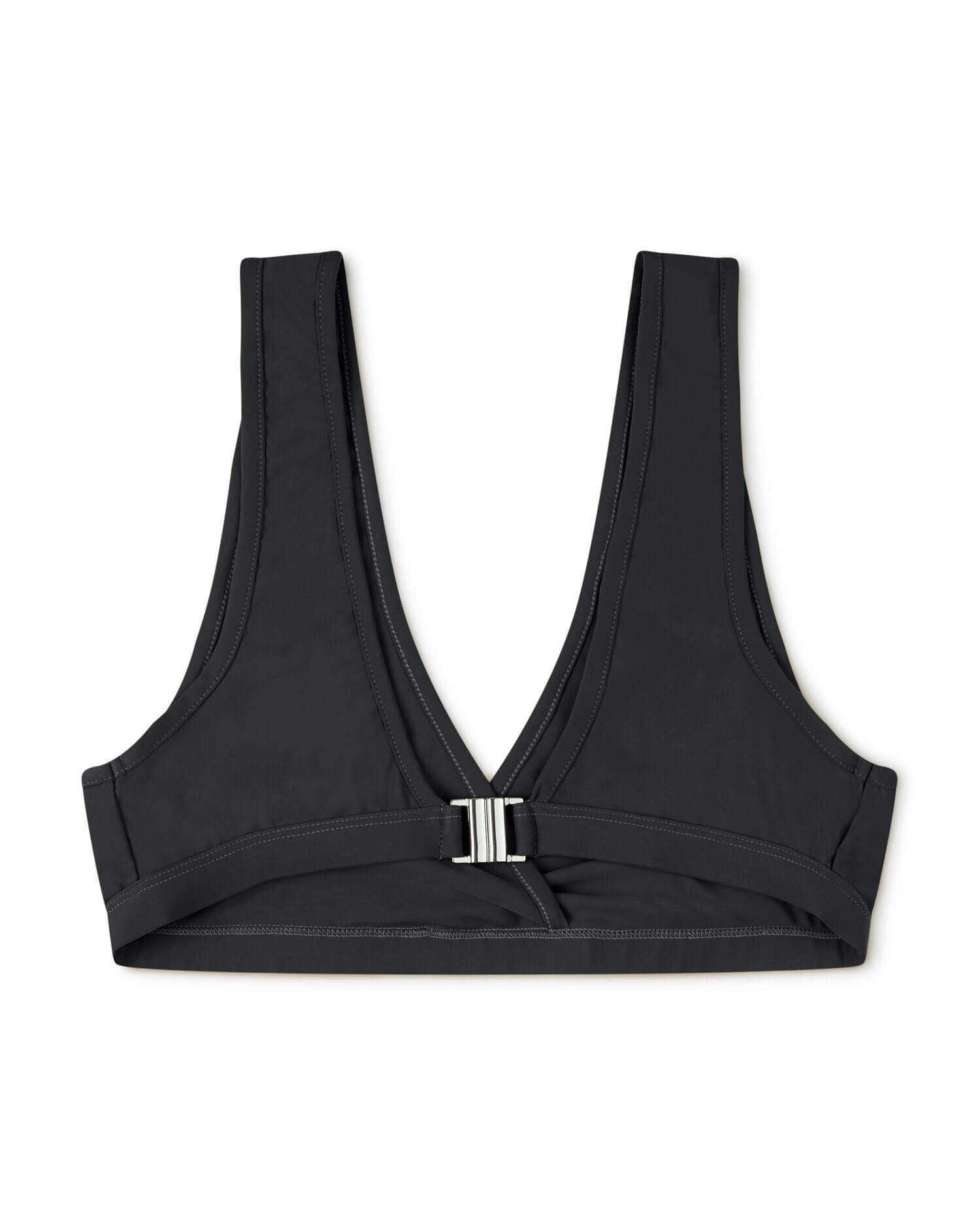 Schwarzes Bikini-Top Damen, Vintage-Stil, Rückansicht, Matona, nachhaltige Bademode.