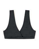 Schwarzes Bikini-Oberteil Damen, Vintage-Stil, Matona, nachhaltige Bademode, Vorderansicht.